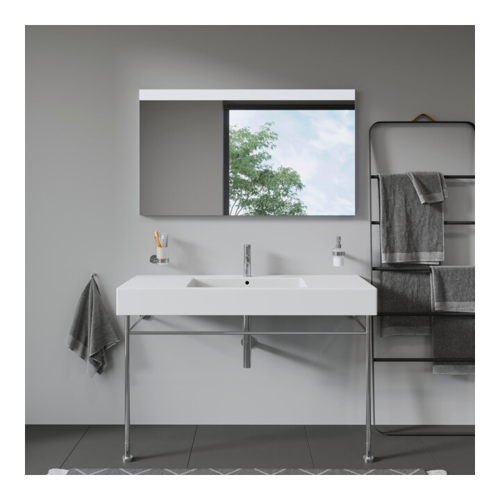Duravit Meuble lavabo Vero m HL, sur plan, trou robinet, 125x49 cm, blanc