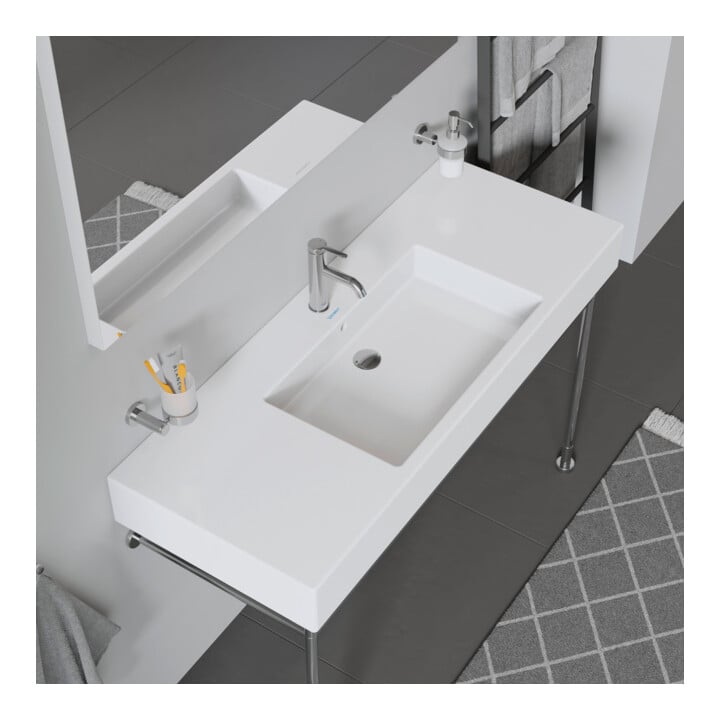 Duravit Meuble lavabo Vero m HL, sur plan, trou robinet, 125x49 cm, blanc