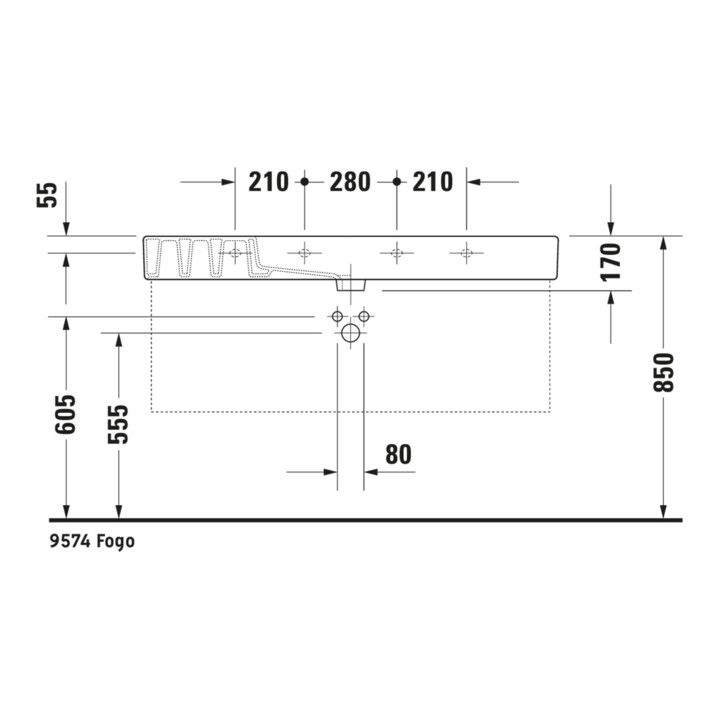 Duravit Meuble lavabo Vero m HL, sur plan, trou robinet, 125x49 cm, blanc