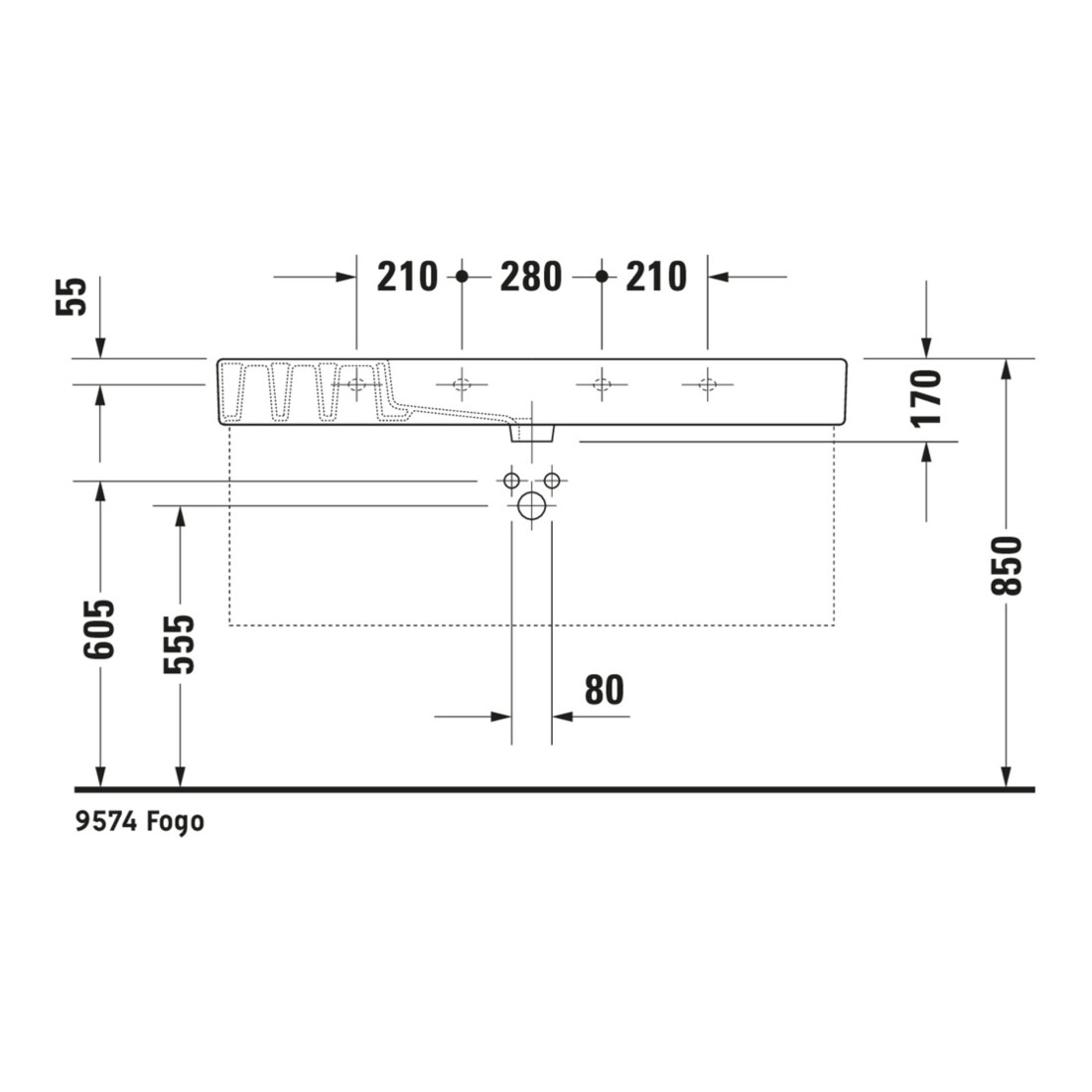 Duravit Meuble lavabo Vero m HL, sur plan, trou robinet, 125x49 cm, blanc