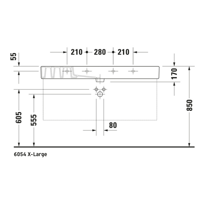 Duravit Meuble lavabo Vero m HL, sur plan, trou robinet, 125x49 cm, blanc