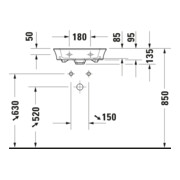 Duravit Meuble lavabo White Tulip 45x33 cm, sans trop-plein, avec trop-plein, sans trou de robinet, blanc-2