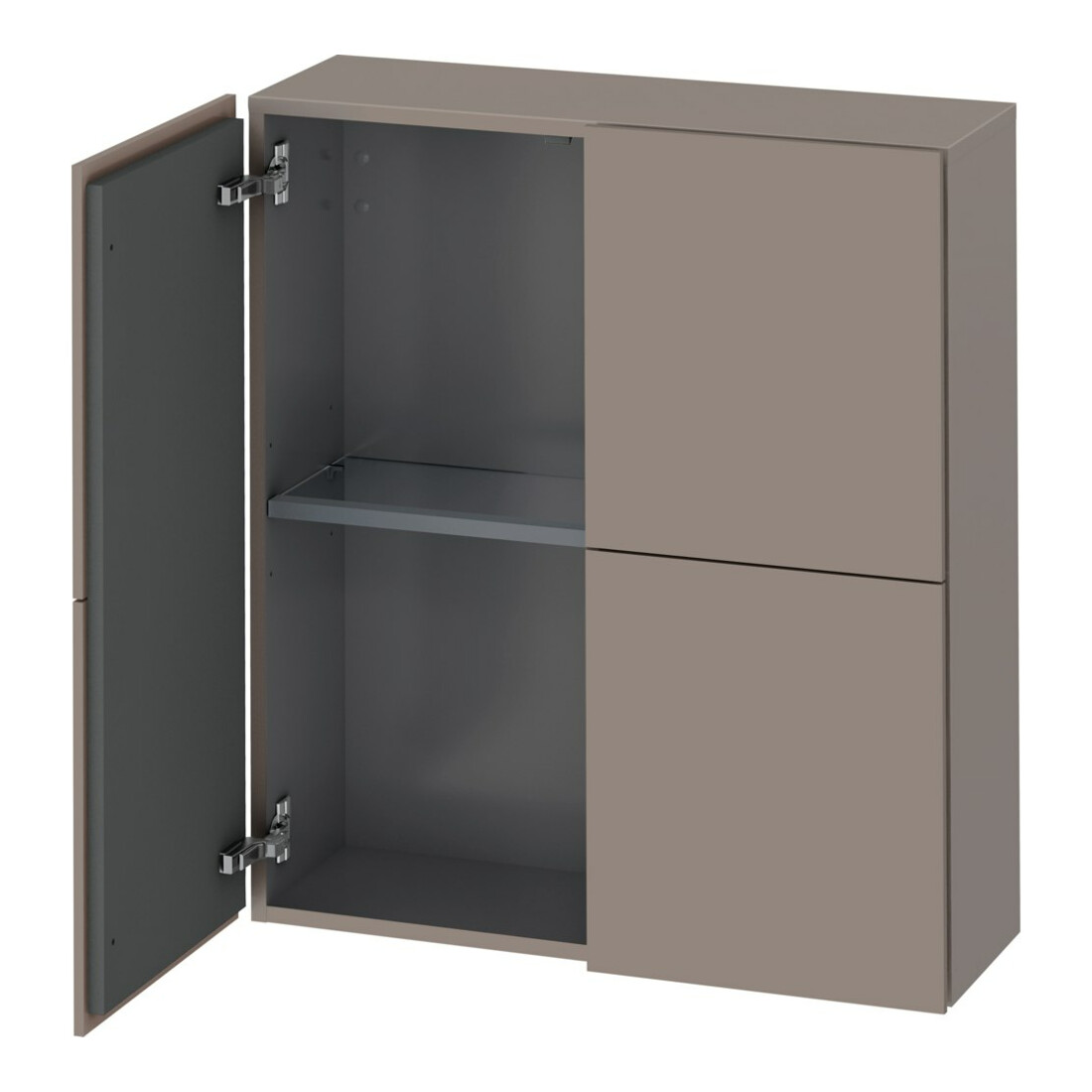 Duravit Meuble semi-haut L-Cube 70x24,3x80 cm, 2 portes, basalt mat