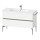 Duravit Meuble sous-lavabo au sol Sivida 121x59,1x47,7 cm, 2 tiroirs, blanc mat, grande poignée chrome-1