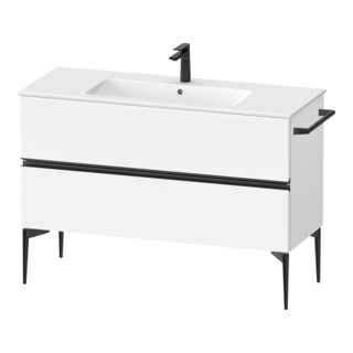 Duravit Meuble sous-lavabo au sol Sivida 121x59,1x47,7 cm, 2 tiroirs, blanc mat, taille S, noir