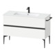 Duravit Meuble sous-lavabo au sol Sivida 121x59,1x47,7 cm, 2 tiroirs, blanc mat, taille S, noir-1