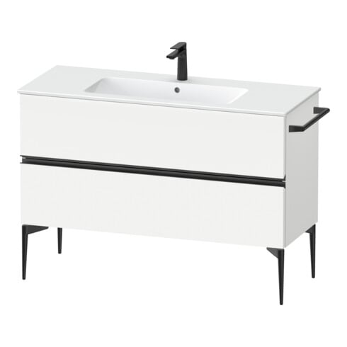Duravit Meuble sous-lavabo au sol Sivida 121x59,1x47,7 cm, 2 tiroirs, blanc mat, taille S, noir