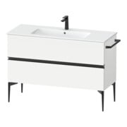 Duravit Meuble sous-lavabo au sol Sivida 121x59,1x47,7 cm, 2 tiroirs, blanc mat, taille S, noir