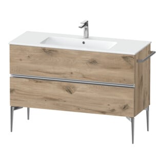 Duravit Meuble sous-lavabo au sol Sivida 121x59,1x47,7 cm, 2 tiroirs, E Marm, G chr