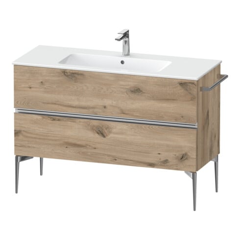 Duravit Meuble sous-lavabo au sol Sivida 121x59,1x47,7 cm, 2 tiroirs, E Marm, G chr