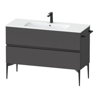 Duravit Meuble sous lavabo au sol Sivida 121x59,1x47,7 cm, 2 tiroirs, gris m, Gr. sw