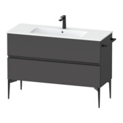Duravit Meuble sous lavabo au sol Sivida 121x59,1x47,7 cm, 2 tiroirs, gris m, Gr. sw