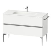 Duravit Meuble sous-lavabo au sol Sivida 121x59,2x47,7 cm, 2 tiroirs, blanc mat, chromé