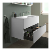 Duravit Meuble sous-lavabo au sol Sivida 121x59,2x47,7 cm, 2 tiroirs, blanc mat, chromé-4