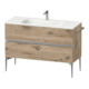 Duravit Meuble sous-lavabo au sol Sivida 121x59,2x47,7 cm, 2 tiroirs, blanc œuf, poignée chrome-1