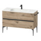 Duravit Meuble sous lavabo au sol Sivida 121x59,2x47,7 cm, 2 tiroirs, E marbre, G noir-1