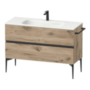 Duravit Meuble sous lavabo au sol Sivida 121x59,2x47,7 cm, 2 tiroirs, E marbre, G noir