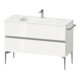 Duravit Meuble sous-lavabo au sol Sivida 121x59,2x47,7cm, 2 tiroirs, blanc brillant, chrome-1