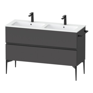 Duravit Meuble sous-lavabo au sol Sivida 128x59,1x47,7 cm, 2 tiroirs, gris m, Gr. sw
