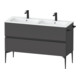 Duravit Meuble sous-lavabo au sol Sivida 128x59,1x47,7 cm, 2 tiroirs, gris m, Gr. sw-1