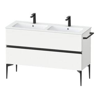 Duravit Meuble sous-lavabo au sol Sivida 128x59,1x47,7cm, 2 tiroirs, blanc mat, taille noire