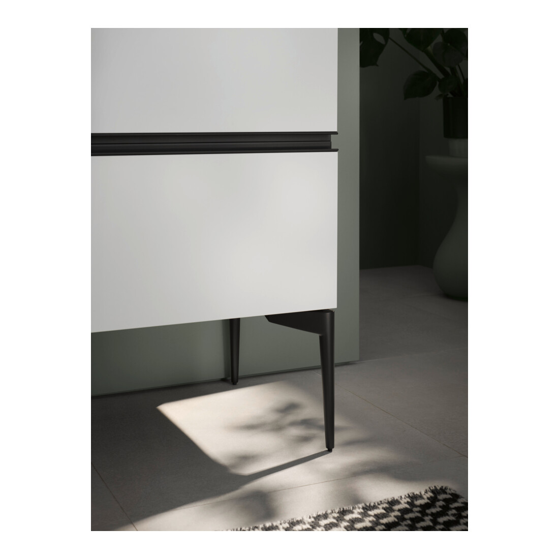 Duravit Meuble sous-lavabo au sol Sivida 128x59,1x47,7cm, 2 tiroirs, blanc mat, taille noire