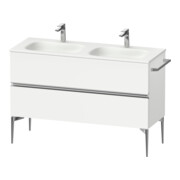 Duravit Meuble sous-lavabo au sol Sivida 128x59,2x47,7 cm, 2 tiroirs, blanc mat, chrome