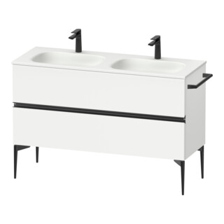 Duravit Meuble sous-lavabo au sol Sivida 128x59,2x47,7 cm, 2 tiroirs, blanc mat, taille S