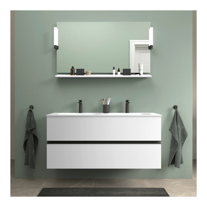 Duravit Meuble sous-lavabo au sol Sivida 128x59,2x47,7 cm, 2 tiroirs, blanc mat, taille S