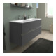 Duravit Meuble sous-lavabo au sol Sivida 128x59,2x47,7 cm, 2 tiroirs, gris mat, chrome-5