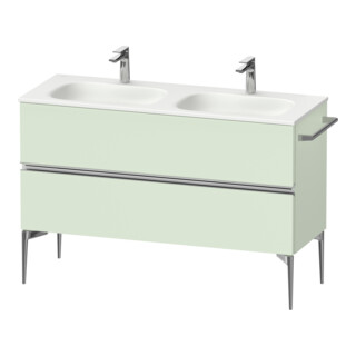 Duravit Meuble sous-lavabo au sol Sivida 128x59,2x47,7 cm, 2 tiroirs, vert ma, Gr. chr