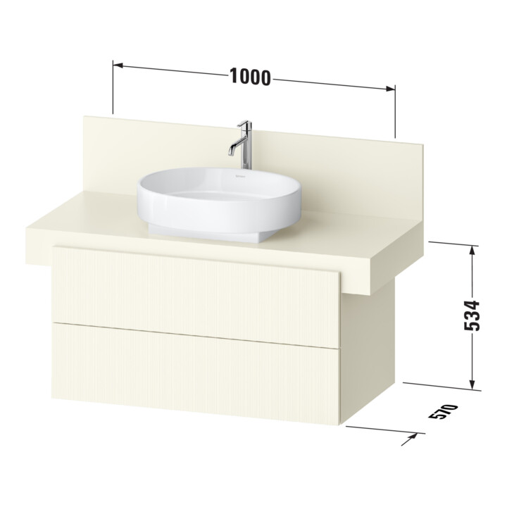 Duravit Meuble sous lavabo Balcoon 100x57x53,4 cm, Terre struct., 2 tiroirs