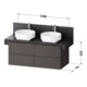 Duravit Meuble sous-lavabo Balcoon 120x57x52,2 cm, ivoire structuré, 4 tiroirs-3