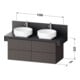 Duravit Meuble sous lavabo Balcoon 120x57x52,2 cm, Terra struct., 4 tiroirs-5