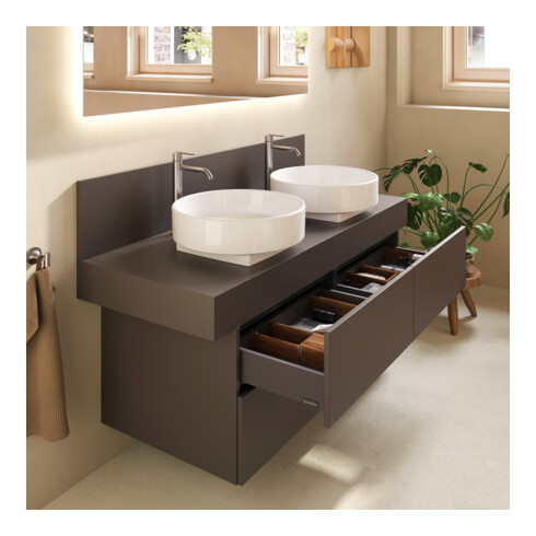 Duravit Meuble sous-lavabo Balcoon 120x57x53,4 cm, brun structuré, 4 tiroirs