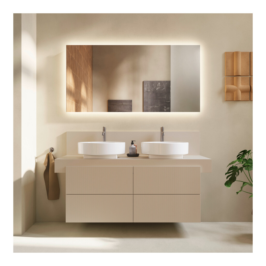 Duravit Meuble sous-lavabo Balcoon 120x57x53,4 cm, s.beige struct., 4 tiroirs
