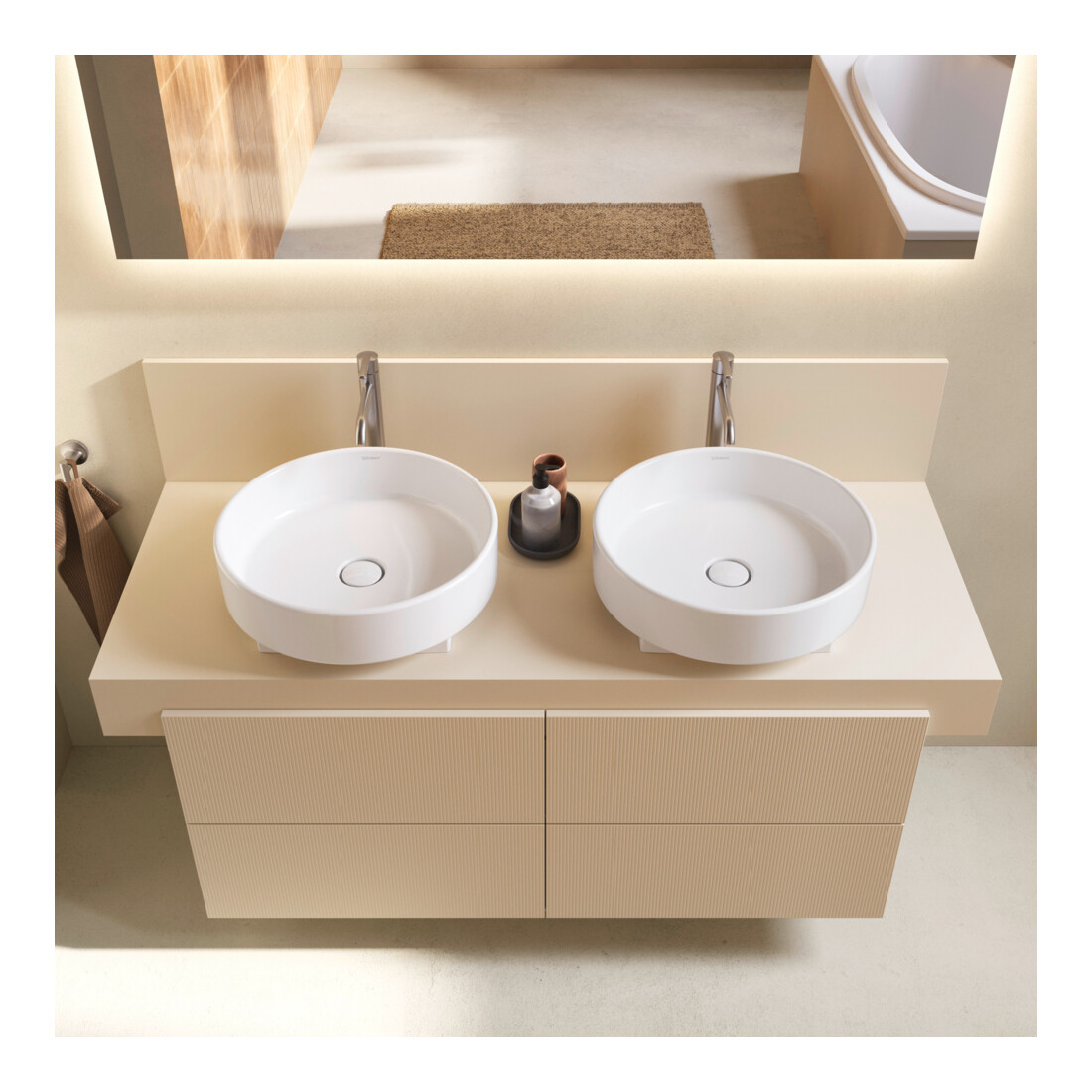 Duravit Meuble sous-lavabo Balcoon 120x57x53,4 cm, s.beige struct., 4 tiroirs
