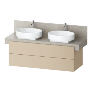 Duravit Meuble sous lavabo Balcoon 140x57x52,2 cm, beige structuré, 4 tiroirs