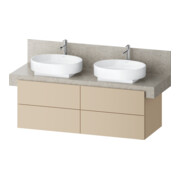 Duravit Meuble sous lavabo Balcoon 140x57x52,2 cm, beige structuré, 4 tiroirs