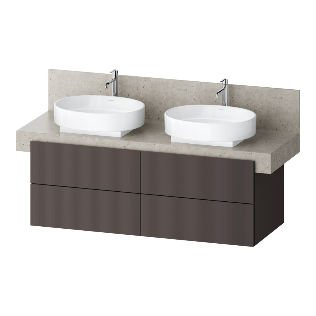 Duravit Meuble sous-lavabo Balcoon 140x57x52,2 cm, brun structuré, 4 tiroirs