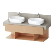 Duravit Meuble sous-lavabo Balcoon 140x57x52,2 cm, Ter str, 2 tiroirs, 3 portes ouvertes