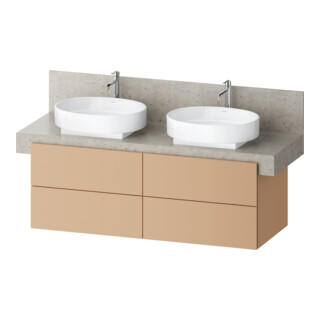 Duravit Meuble sous lavabo Balcoon 140x57x52,2 cm, Terra structuré, 4 tiroirs