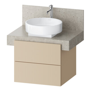 Duravit Meuble sous lavabo Balcoon 60x57x52,2 cm, beige structuré, 2 tiroirs
