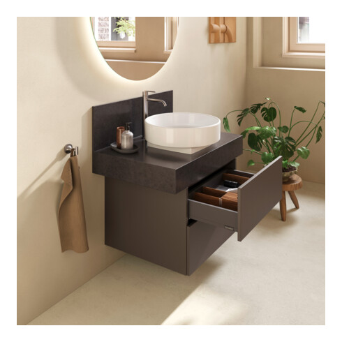 Duravit Meuble sous-lavabo Balcoon 60x57x52,2 cm, brun structuré, 2 tiroirs