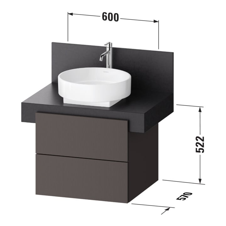 Duravit Meuble sous-lavabo Balcoon 60x57x52,2 cm, ivoire struct., 2 tiroirs