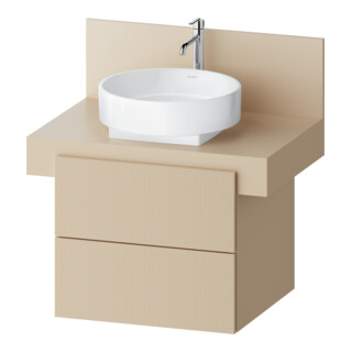 Duravit Meuble sous lavabo Balcoon 60x57x53,4 cm, beige structuré, 2 tiroirs