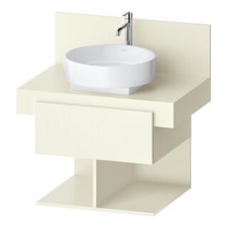 Duravit Meuble sous lavabo Balcoon 60x57x53,4 cm, blanc, 1 porte, 2 tiroirs ouverts