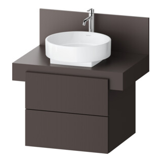 Duravit Meuble sous lavabo Balcoon 60x57x53,4 cm, brun structuré, 2 tiroirs