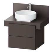 Duravit Meuble sous lavabo Balcoon 60x57x53,4 cm, brun structuré, 2 tiroirs