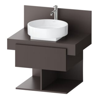 Duravit Meuble sous lavabo Balcoon 60x57x53,4 cm, couleur chêne, 1 porte, 2 tiroirs ouverts
